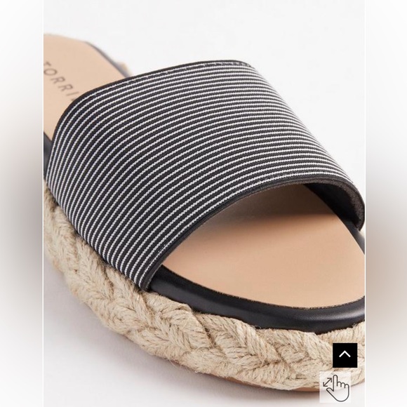 TORRID SIZE 7 WW SINGLE BAND PLATFORM SLIDE WOMENS NWT BLACK & WHITE - Picture 5 of 7